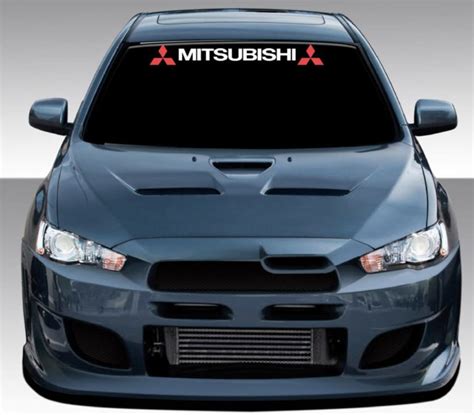 Mitsubishi With Logo Windshield Banner Decal Sticker Made In Usa