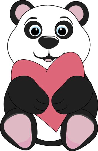 Panda Bear Hugging A Heart Clip Art Panda Bear Hugging A