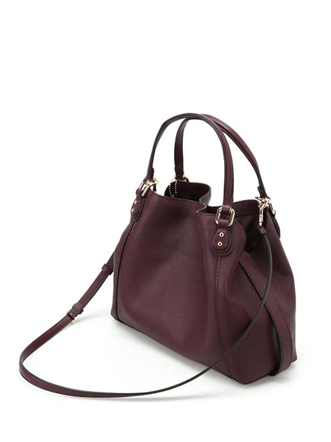 Shoulder Bags Coach Edie 28 Black Purple Leather Tote 57124lioxblood