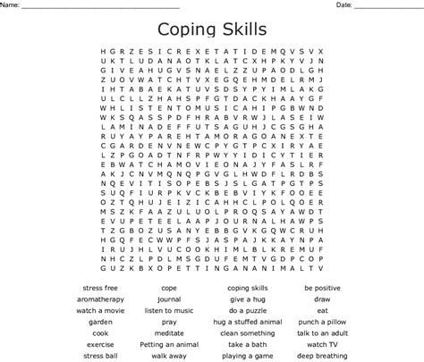 Coping Skills Word Search Printable Word Search Printable