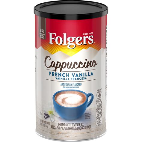 Folgers French Vanilla Flavored Cappuccino Packets Instant Coffee