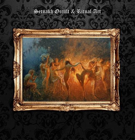 Nude Nymphs Dancing To Pan S Flute Around The Fire Witch Print Witchcraft Art Witchy Poster