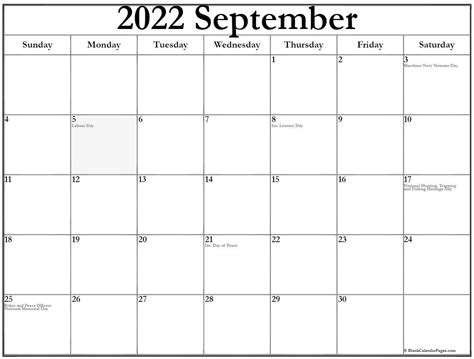 Monthly Calendar September 2022 Month Calendar Printable