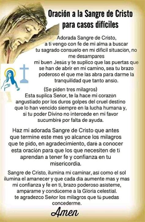 Oracion De La Sangre De Cristo Corta Institutefor