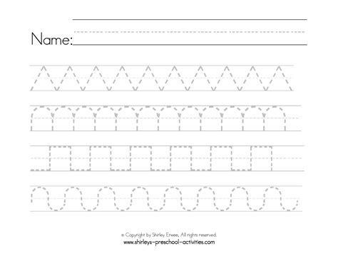 Preschool Printable Writing Patterns | Writing practice worksheets