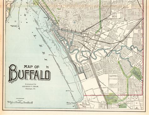 1901 Antique Buffalo Street Map Vintage City Map Of Buffalo New York