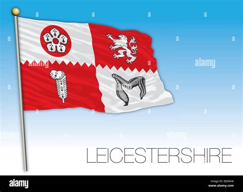 Leicestershire Regional Flag United Kingdom Vector Illustration Stock