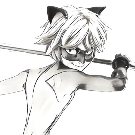 Coloriage Miraculous Chat Noir 3