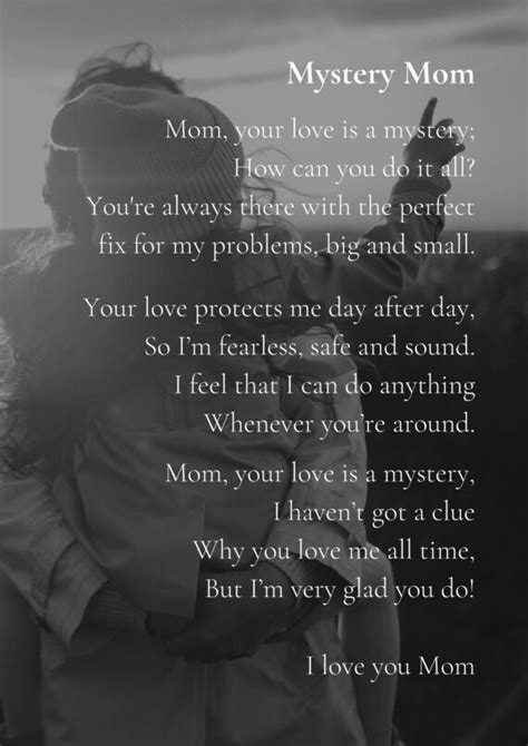 Mothers Day Poem A Mothers Love Poem I Love You Poem Etsy