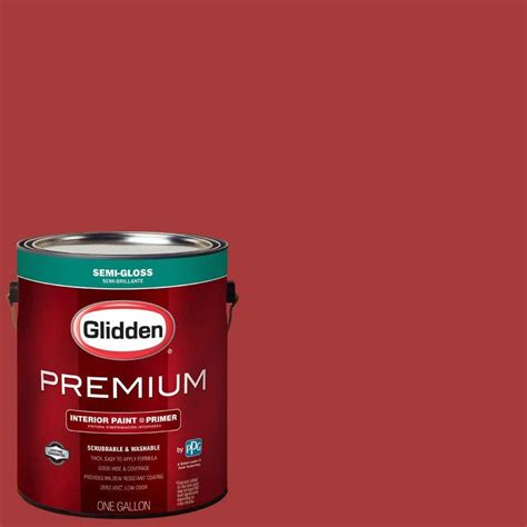 Glidden Premium 1 Gal Hdgr53d Crimson Red Semi Gloss Interior Paint