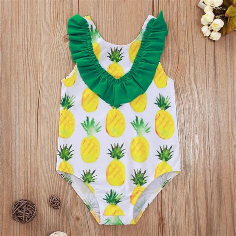 Toddler Kids Swimsuit Baby Girls Pineapple Print F Grandado