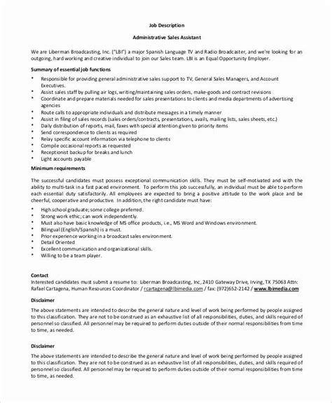 Admin assistants are vital to business operations. 20 Sales assistant Job Description Resume in 2020 ...