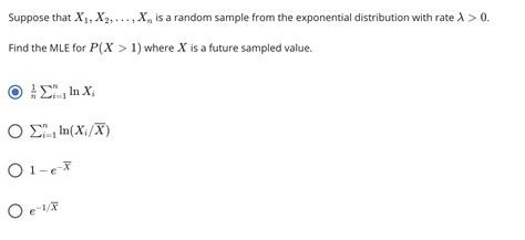 Solved Suppose That X1 X2 Xn Is A Random Sample From
