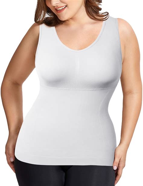 comfree women s cami shaper plus size with built in bra camisole tummy control tank top