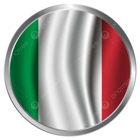 Bandera Nacional De Italia Forma Redonda Agitando Vector Png