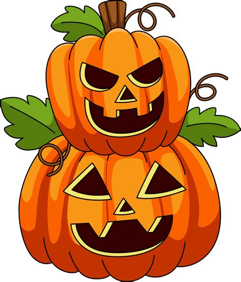 Halloween 2 Tiers Pumpkin Cartoon Colored Clipart 7528306 Vector Art At