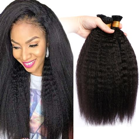 Wholesale Brazilian Curly I Tip Human Hair Extensions Afro Kinky