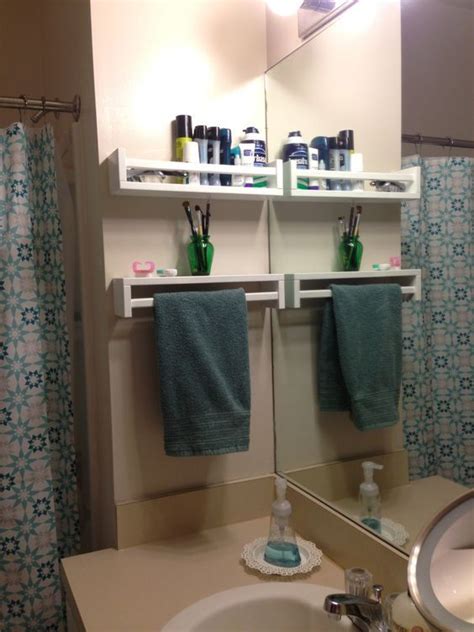 Turn The Spice Rack Upside Down And It Becomes A Shelf Plus Towel Rack