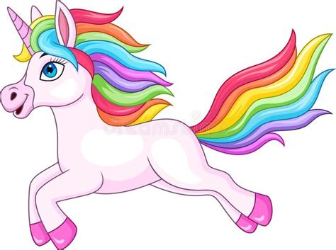 Cartoon Rainbow Unicorn Isolated On White Background Royalty Free