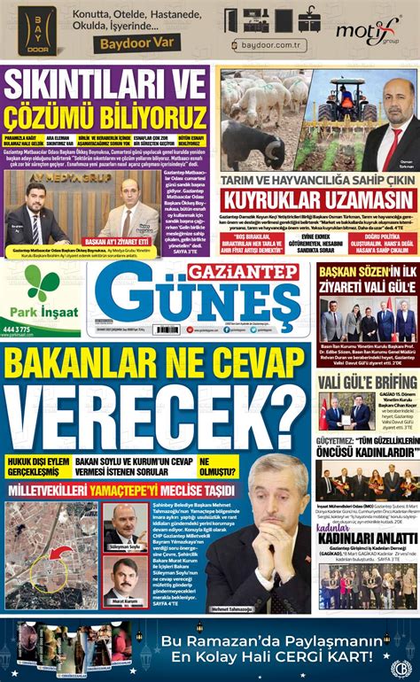 09 Mart 2022 tarihli Gaziantep Güneş Gazete Manşetleri