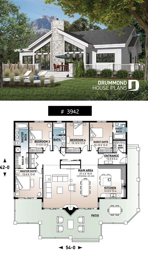 Discover The Plan 3942 Brookside Which Will Please You For Its 4