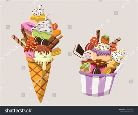 Cartoon Ice Cream O Toppings Shutterstock