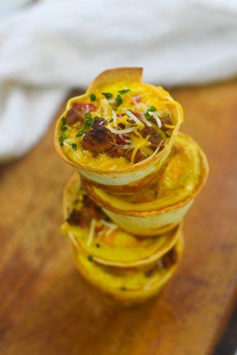 Mini Breakfast Taco Cups Baked Egg Bites Dash Of Jazz In 2021