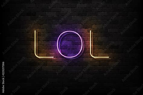 Vecteur Stock Vector Realistic Isolated Neon Sign Of Lol Logo For