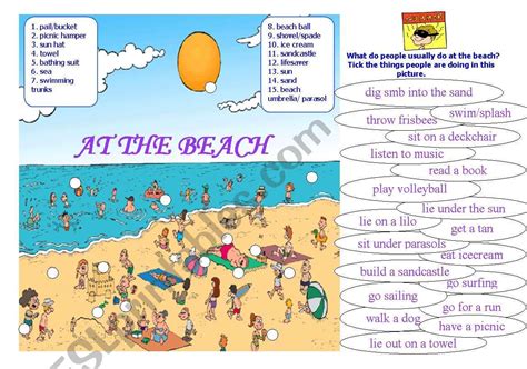 At The Beach Esl Worksheet By Lidukas Esl Worksheets Beach Worksheets