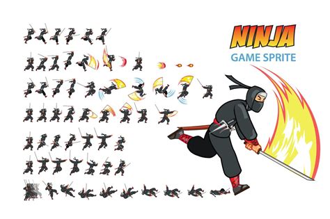 Ninja Game Sprite Illustrations Creative Market