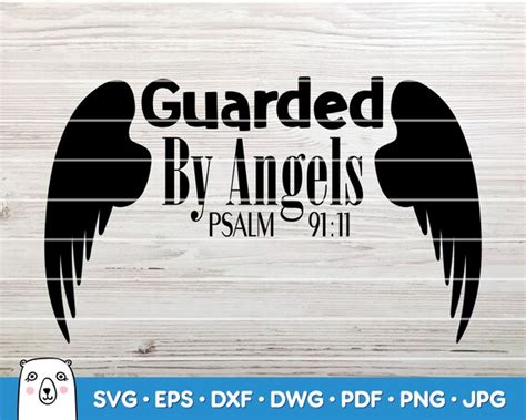 Guarded By Angels Itsvg Svg Cut File Car Decal Svg Etsy