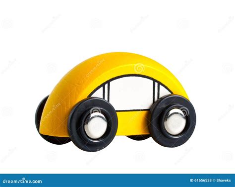 A Little Yellow Toy Wooden Car Stock Photo Image Of Playing Single