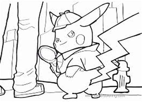 Detective Pikachu Coloring Pages Cartoon Coloring Pages Pikachu