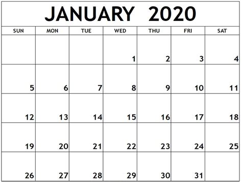Now is the time to live life planned. Free Editable January Calendar 2020 Printable Template ...