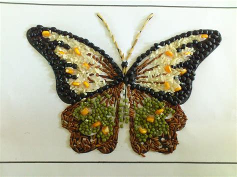Berikut adalah contoh karya mozaik dari cangkang telur: Kupu Kupu Contoh Gambar Kolase Dari Biji Bijian - Paimin ...