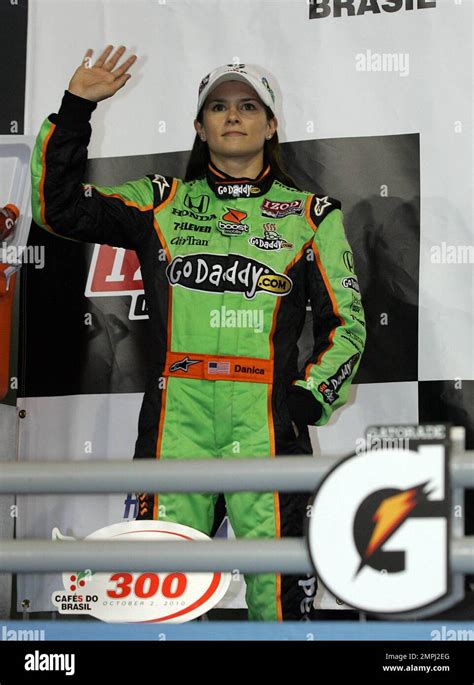 Indy Racing League Driver Danica Patrick Celebrates Her Second Place