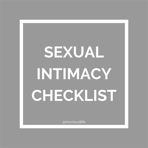 Sexual Intimacy Activity Checklist