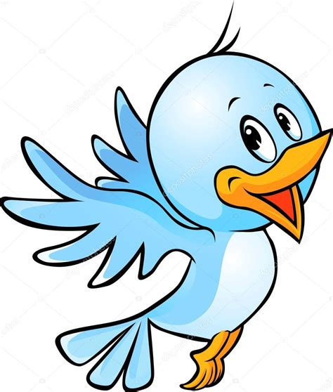 Cute Blue Bird Flying Cartoon — Stock Vector © Hanaschwarz 18559375