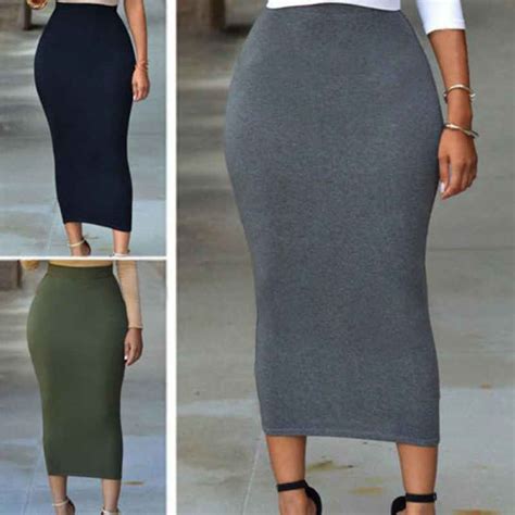 Buy Fashion Women Casual High Waist A Line Stretch Skirt Sexy Bodycon Bandge
