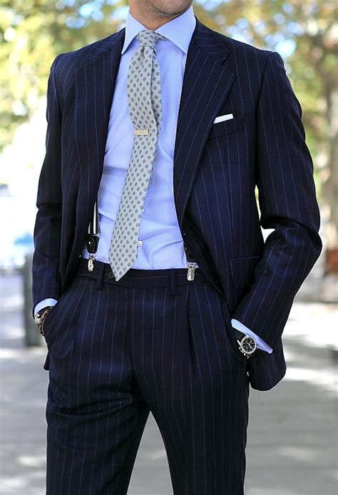 Dark Blue Striped Suit Fashion Suits For Men Designer Suits For Men Classy Suits