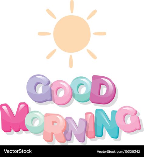 Good Morning Cartoon Glossy Letters Royalty Free Vector