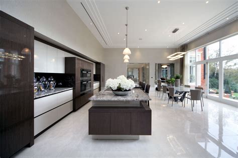 Extreme Linear High Gloss Kitchen Design In Private Mansion Luxury