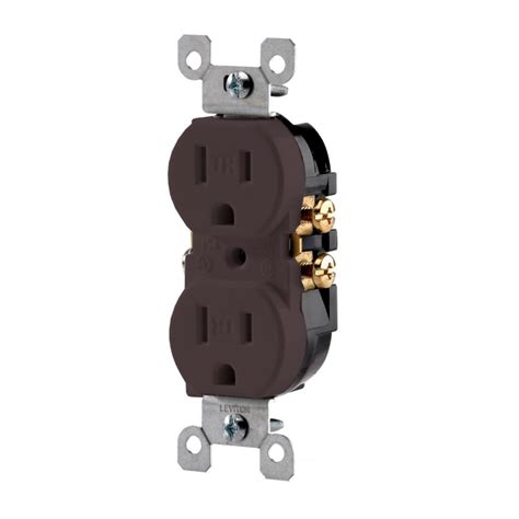 Leviton Decora Tamper Resistant Duplex Receptacle 15a In Brown The