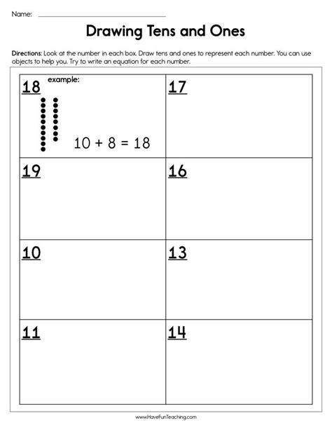 You can download and please share this tens and ones worksheets kindergarten kindergarten archives page 10 of 32 ideas to your friends and family via your social media account. Draw Tens and Ones Worksheet | Have Fun Teaching