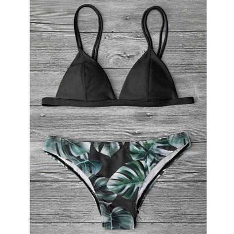 2018 New Leaf Print Bikini Brazilian Retro Bikini Swimsuits Sexy