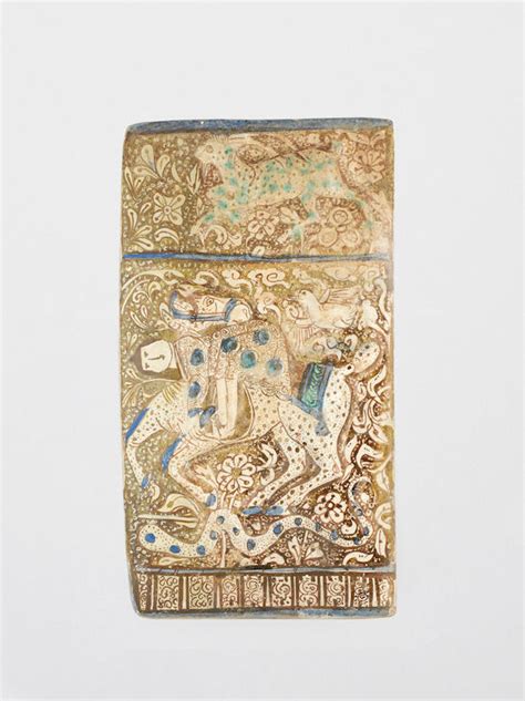 bonhams a kashan moulded lustre pottery figural tile persia 13th 14th century