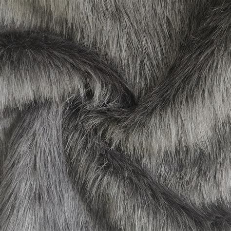 Super Luxury Faux Fur Fabric Material Spiky Grey Crs Fur Fabrics