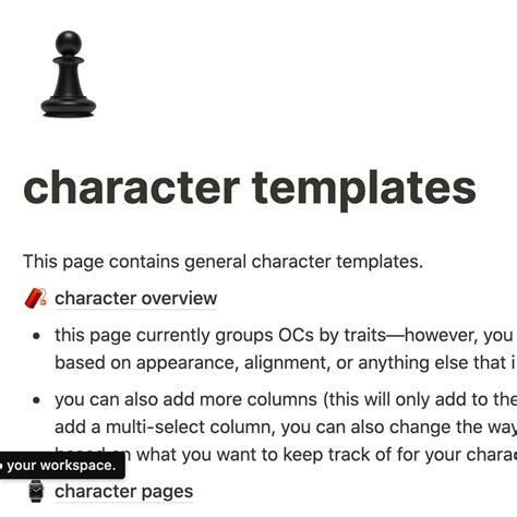 Notion Character Templates Ive Added To My Notion Herringbone