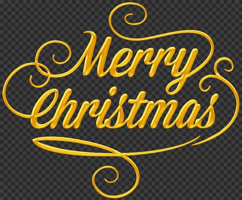 Hd Beautiful Yellow Gold Merry Christmas Text Logo Png Citypng