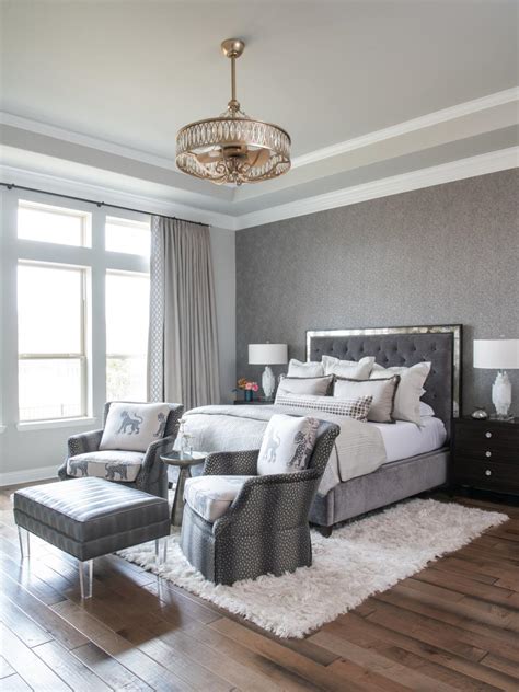 Luxurious Master Bedroom With Fan Chandelier Hgtv